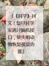 《科学》刊文！复旦科学家通过脑机接口，使失明动物恢复视觉功能