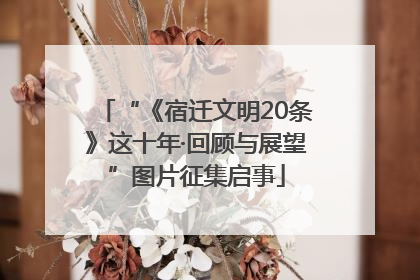 “《宿迁文明20条》这十年·回顾与展望”图片征集启事
