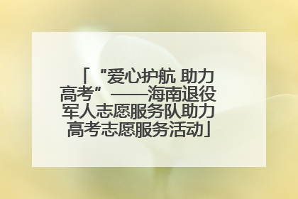 “爱心护航 助力高考”——海南退役军人志愿服务队助力高考志愿服务活动