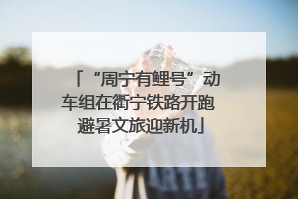 “周宁有鲤号”动车组在衢宁铁路开跑 避暑文旅迎新机