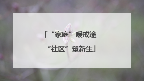 “家庭”暖戒途 “社区”塑新生