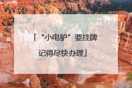 “小电驴”要挂牌 记得尽快办理