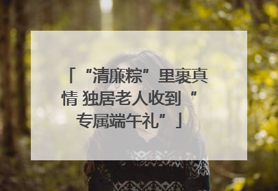 “清廉粽”里裹真情 独居老人收到“专属端午礼”