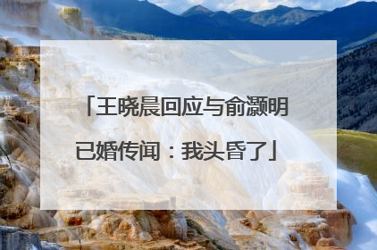 王晓晨回应与俞灏明已婚传闻：我头昏了
