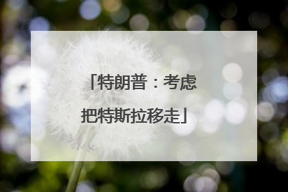 特朗普：考虑把特斯拉移走