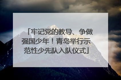 牢记党的教导、争做强国少年！青岛举行示范性少先队入队仪式