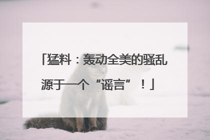 猛料：轰动全美的骚乱源于一个“谣言”！