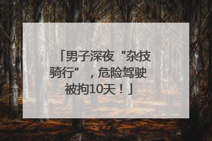 男子深夜“杂技骑行”，危险驾驶被拘10天！