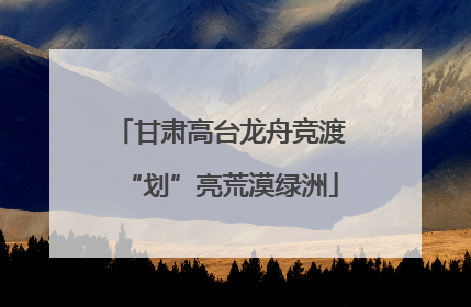 甘肃高台龙舟竞渡“划”亮荒漠绿洲