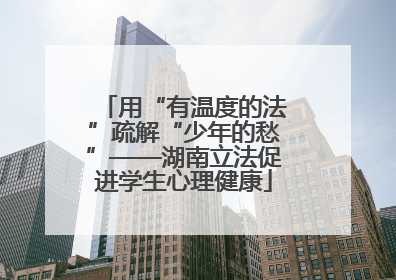 用“有温度的法”疏解“少年的愁”——湖南立法促进学生心理健康