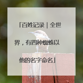 百姓记录|全世界,有四种蜘蛛以他的名字命名
