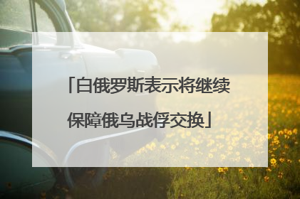 白俄罗斯表示将继续保障俄乌战俘交换