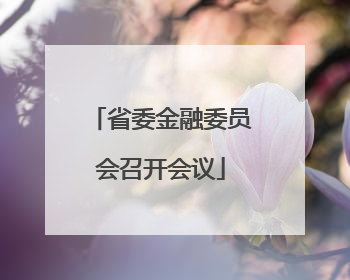 省委金融委员会召开会议
