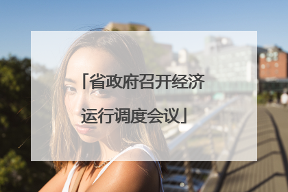 省政府召开经济运行调度会议