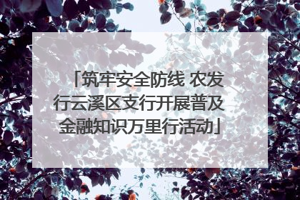 筑牢安全防线 农发行云溪区支行开展普及金融知识万里行活动