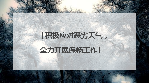 积极应对恶劣天气，全力开展保畅工作