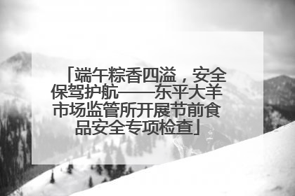端午粽香四溢，安全保驾护航——东平大羊市场监管所开展节前食品安全专项检查