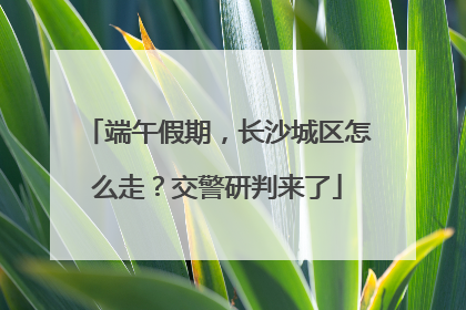 端午假期，长沙城区怎么走？交警研判来了