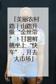美丽农村路｜山路升级“金丝带”！甘薯鲜桃坐上“快车”，开去大市场