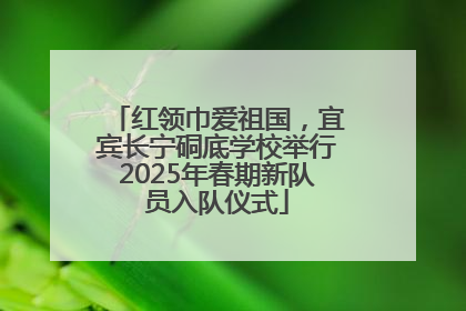 红领巾爱祖国，宜宾长宁硐底学校举行2025年春期新队员入队仪式