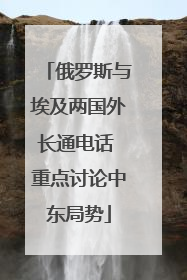 俄罗斯与埃及两国外长通电话 重点讨论中东局势