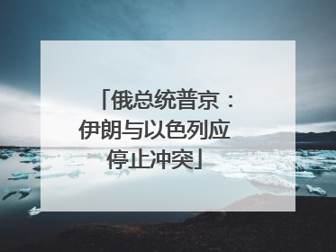 俄总统普京：伊朗与以色列应停止冲突