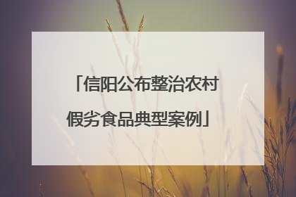 信阳公布整治农村假劣食品典型案例