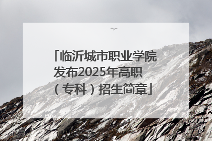 临沂城市职业学院发布2025年高职（专科）招生简章