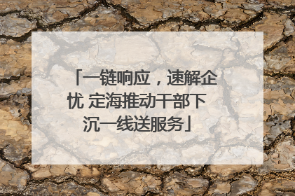 一链响应，速解企忧 定海推动干部下沉一线送服务