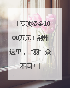 专项资金1000万元！荆州这里，“羽”众不同！