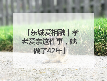 东城爱相融｜孝老爱亲这件事，她做了42年