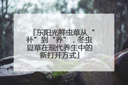 东阳光鲜虫草从“补”到“养”，冬虫夏草在现代养生中的新打开方式