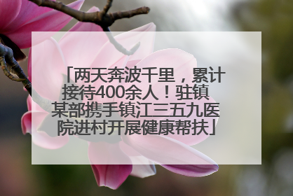 两天奔波千里，累计接待400余人！驻镇某部携手镇江三五九医院进村开展健康帮扶