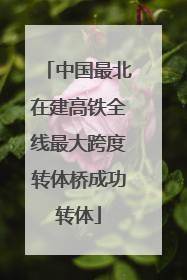 中国最北在建高铁全线最大跨度转体桥成功转体