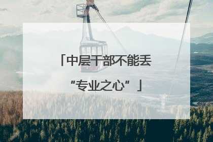 中层干部不能丢“专业之心”