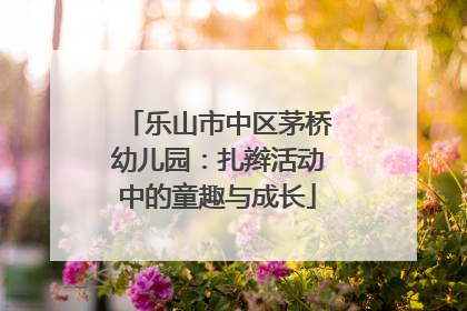 乐山市中区茅桥幼儿园：扎辫活动中的童趣与成长