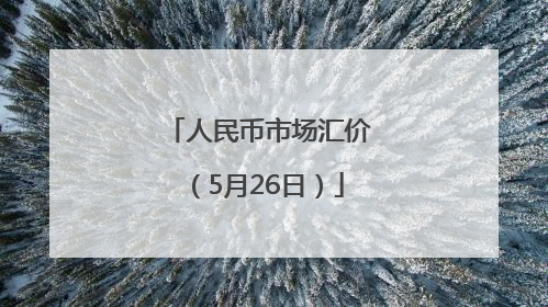 人民币市场汇价（5月26日）