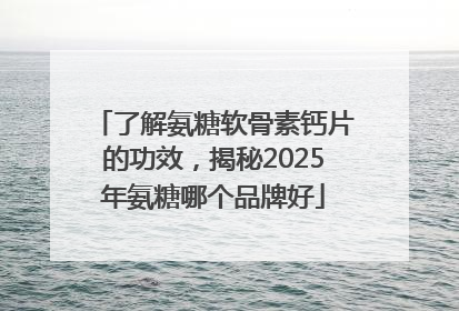 了解氨糖软骨素钙片的功效，揭秘2025年氨糖哪个品牌好