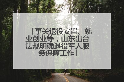 事关退役安置、就业创业等，山东出台法规明确退役军人服务保障工作