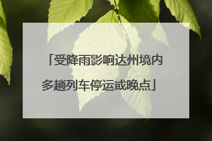 受降雨影响达州境内多趟列车停运或晚点