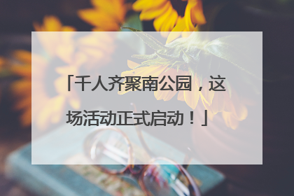 千人齐聚南公园，这场活动正式启动！