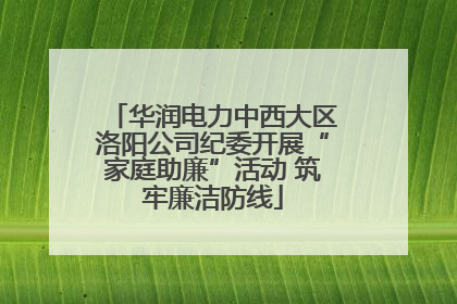 华润电力中西大区洛阳公司纪委开展“家庭助廉”活动 筑牢廉洁防线