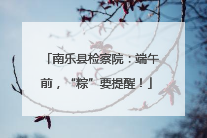 南乐县检察院：端午前，“粽”要提醒！