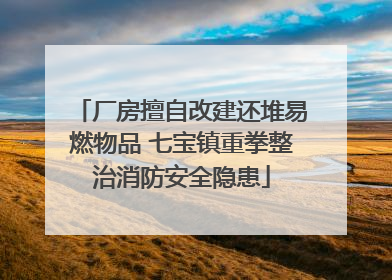 厂房擅自改建还堆易燃物品 七宝镇重拳整治消防安全隐患