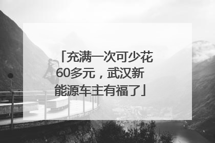 充满一次可少花60多元，武汉新能源车主有福了