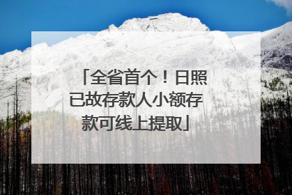 全省首个！日照已故存款人小额存款可线上提取