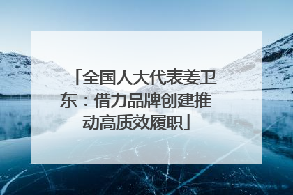 全国人大代表姜卫东：借力品牌创建推动高质效履职