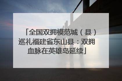 全国双拥模范城（县）巡礼福建省东山县：双拥血脉在英雄岛延续