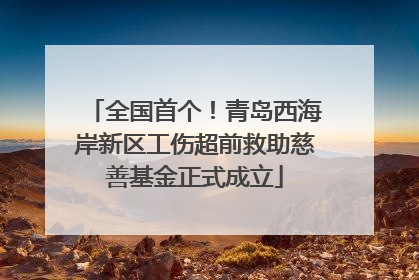 全国首个！青岛西海岸新区工伤超前救助慈善基金正式成立