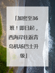 加密至36班！即日起，西海岸往返青岛机场巴士升级